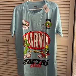 WB Looney Tunes MARVIN THE MARTIAN Racing Club T-Shirt MENS LARGE NEW K9 Dog NWT